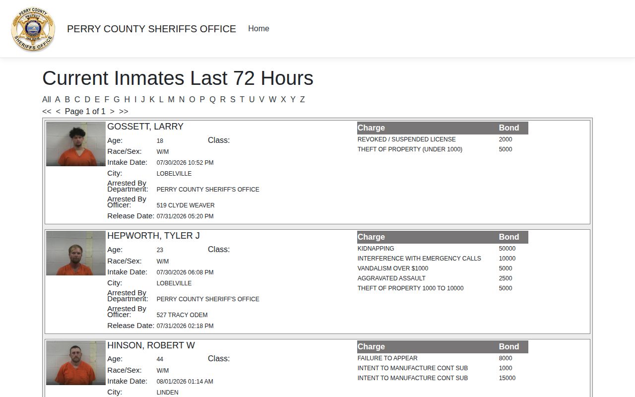 Perry County 24-hour release check using the official mixed feed
