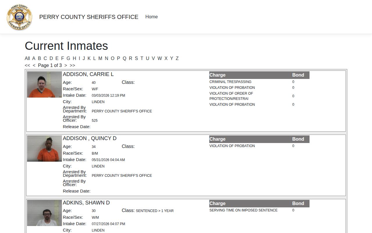 Perry County 72-hour release verification fields in iSOMS